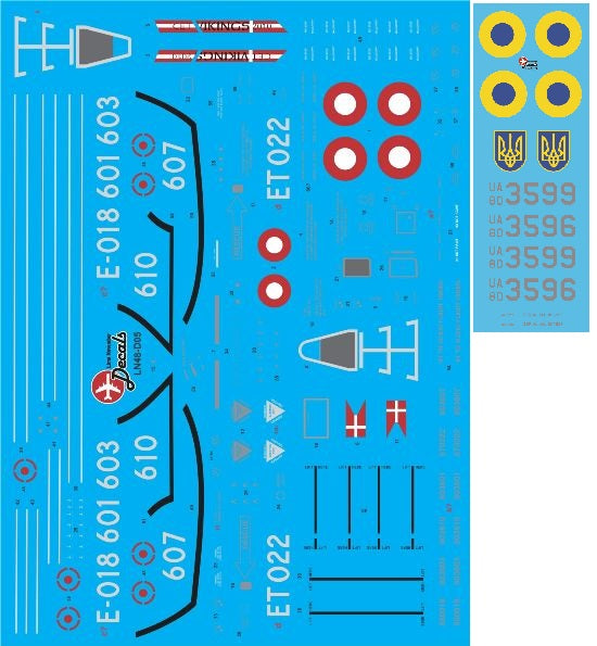 Lima November LN48-D24 Ukrainian F-16A in Danish Colors 1:48