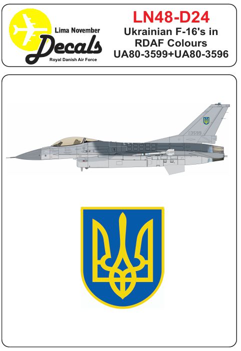 Lima November LN48-D24 Ukrainian F-16A in Danish Colors 1:48