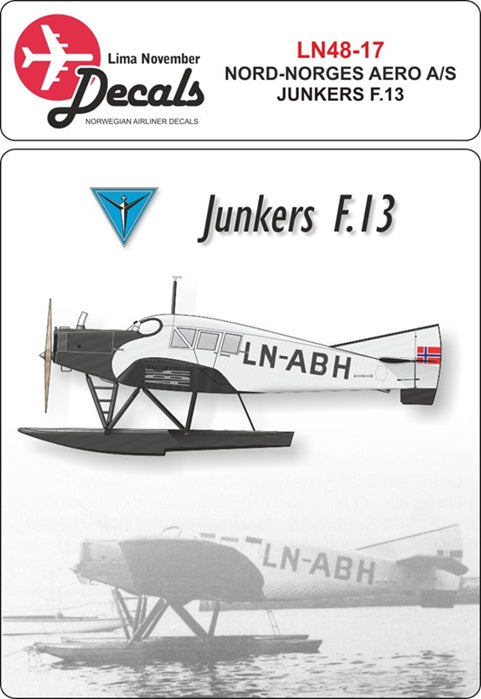 Lima November LN48017 1:48 Nord-Norges Aero Junkers F.13 with masks for fuselage