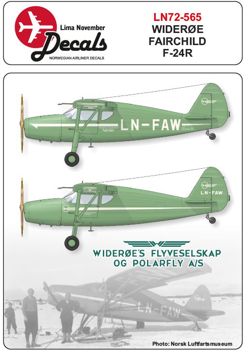 Lima November LN72-565 Wideroe Fairchild F-24R with Masks 1:72