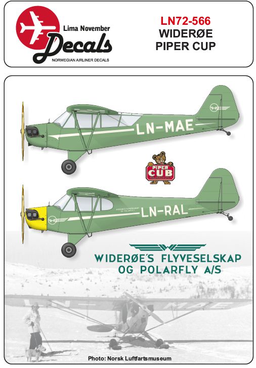 Lima November LN72-566 1:72 Widere Piper J-3 Cup with masks