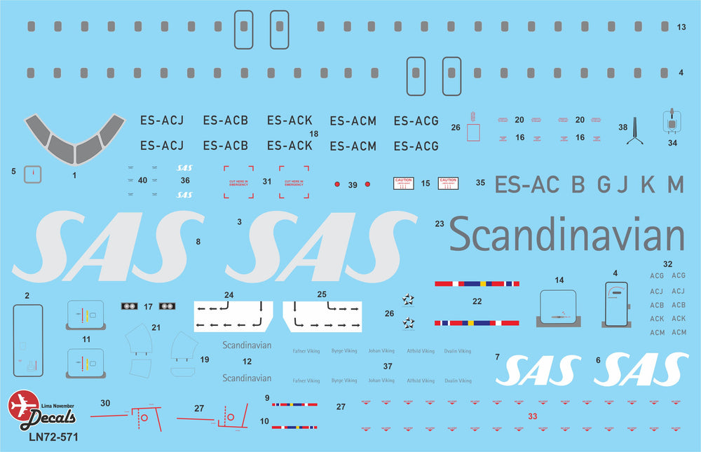Lima November LN72-571 1:72 SAS Canadair CRJ900 new colour scheme 2022