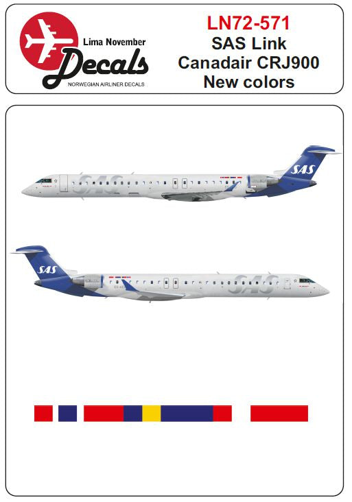 Lima November LN72-571 1:72 SAS Canadair CRJ900 new colour scheme 2022
