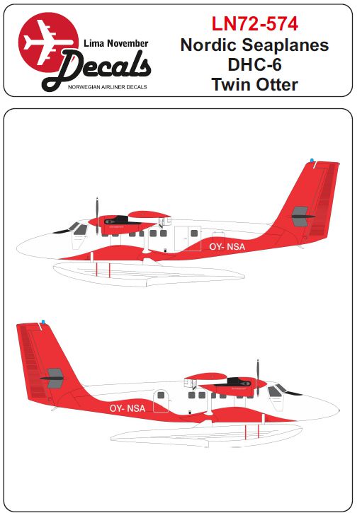 Lima November LN72-574 1:72 DHC-6 Twin Otter Nordic seaplanes