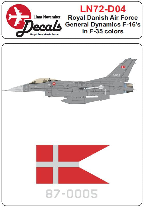 Lima November LN72-D04 1:72 Royal Danish Air Force F-16 in the new F-35 scheme