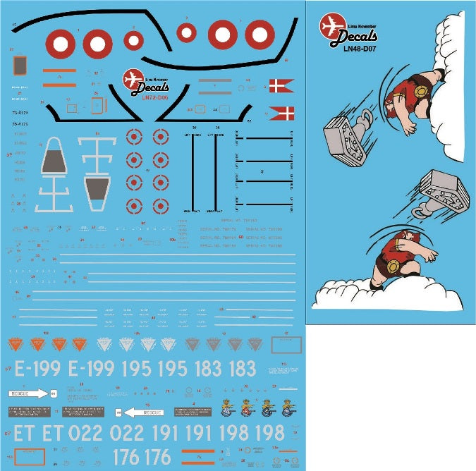 Lima November LN72-D07 Danish F-16A Thors Hammer Decals 1:72