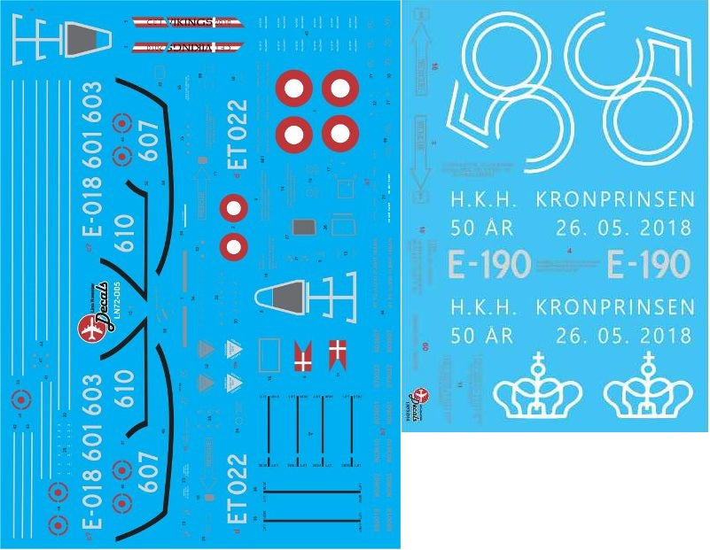 Lima November LN72-D14 Danish F-16A E-190 H.K.H Decals 1:72