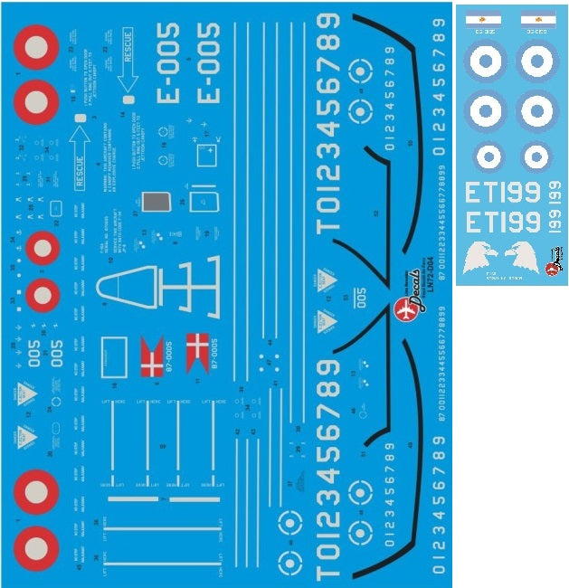 Lima November LN72-D23 Danish F-16B ET199 Argentinian Marks 1:72