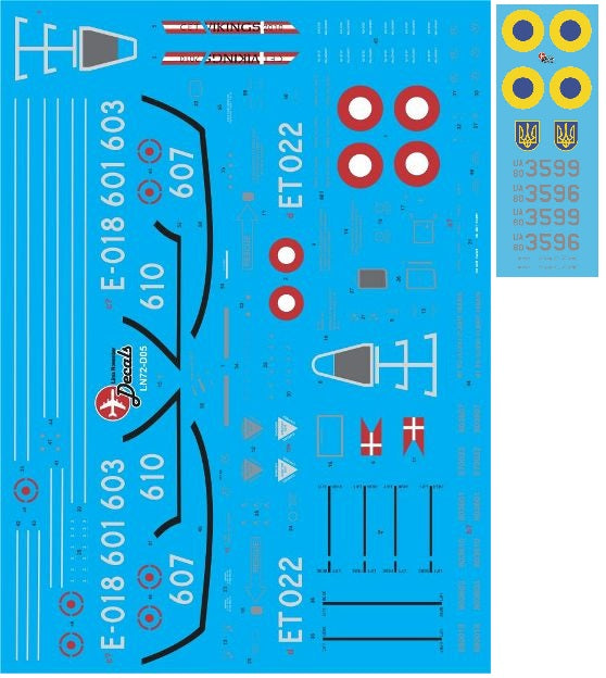 Lima November LN72-D24 Ukrainian F-16A in Danish Colors 1:72