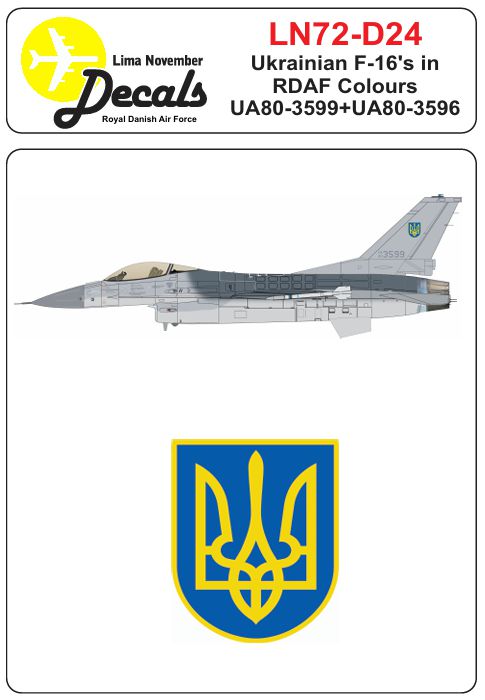 Lima November LN72-D24 Ukrainian F-16A in Danish Colors 1:72