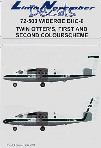 Lima November LN72-503 DHC-6 Twin Otter Wideroe 1 & 2 1:72