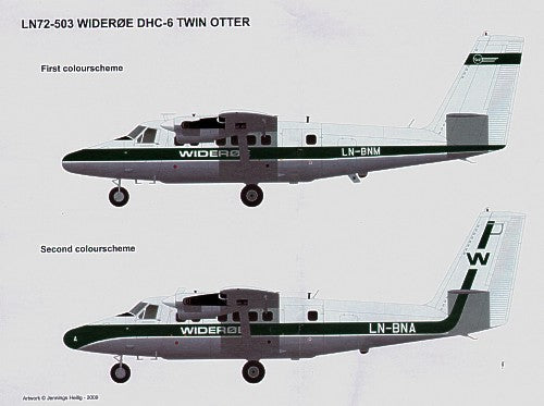 Lima November LN72-503 DHC-6 Twin Otter Wideroe 1 & 2 1:72