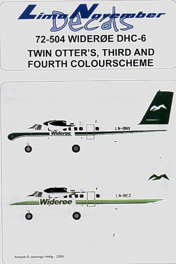 Lima November LN72-504 DHC-6 Twin Otter Wideroe 3 & 4 1:72