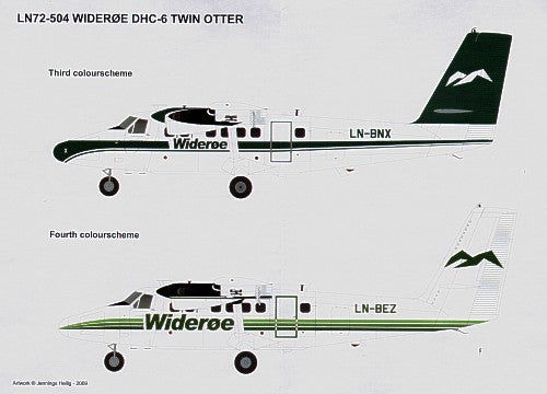 Lima November LN72-504 DHC-6 Twin Otter Wideroe 3 & 4 1:72