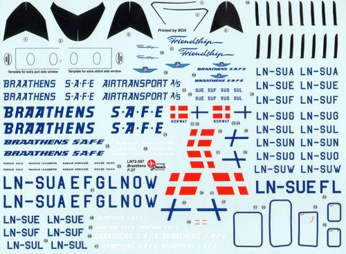 Lima November LN72-507 1:72 Fokker F-27's operated by Braathens SAFE