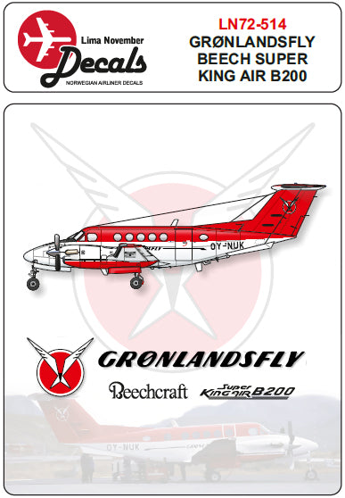 Lima November LN72-514 Greenlandair Beech 200 with Masks 1:72