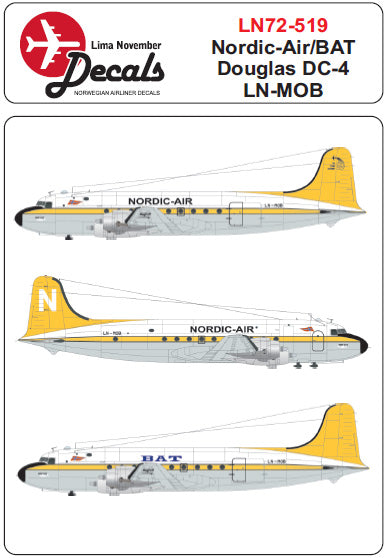 Lima November LN72-519 1:72 NORDIC-AIR/BAT Douglas DC-4