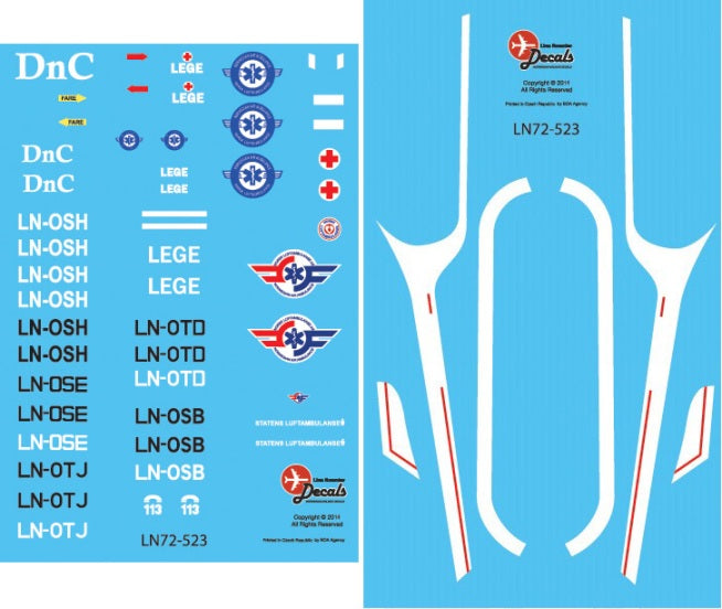 Lima November LN72-523 1:72 NORSK LUFTAMBULANSE MBB Bo-105