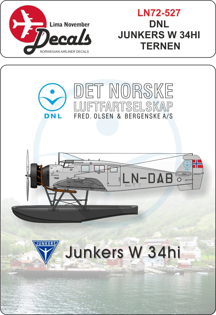 Lima November LN72-527 1:72 DNL Junkers W34 includes masks