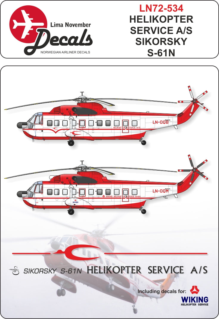 Lima November LN72-534 Helikopter Service Sikorsky S-61N 1:72