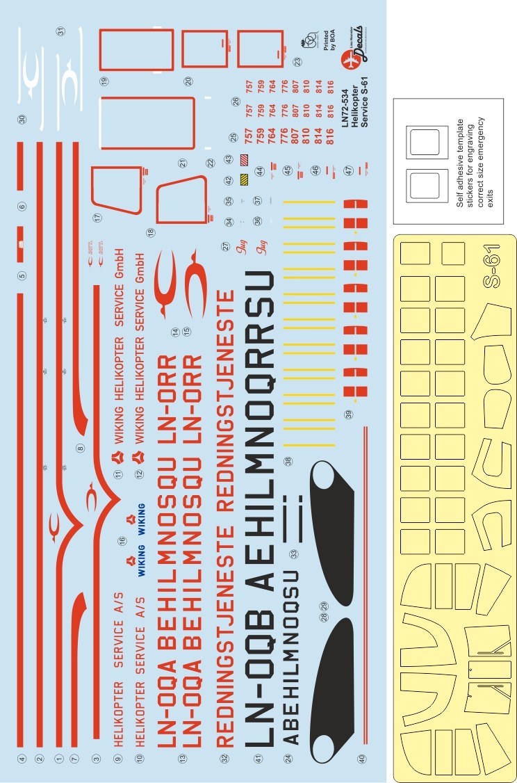 Lima November LN72-534 Helikopter Service Sikorsky S-61N 1:72