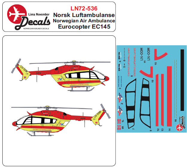 Lima November LN72-536 1:72 Luftambulansen Eurocopter EC145