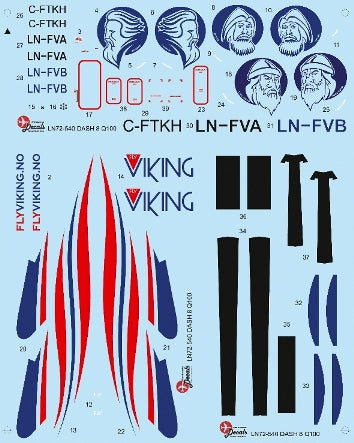Lima November LN72-540 Fly Viking DHC-8-100 Dash 8 Decals 1:72
