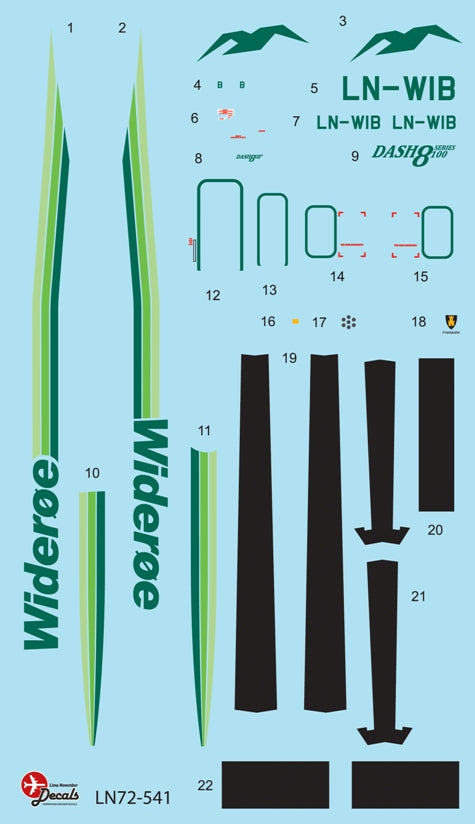 Lima November LN72-541 Wideroe DHC-8-100 Old Scheme 1:72