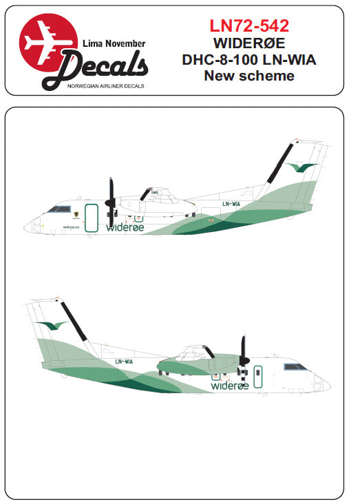 Lima November LN72-542 Wideroe DHC-8-100 New Scheme 1:72