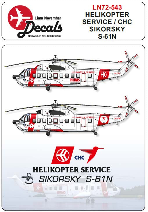 Lima November LN72-543 1:72 Helicopter Service/CHC Sikorsky S-61N