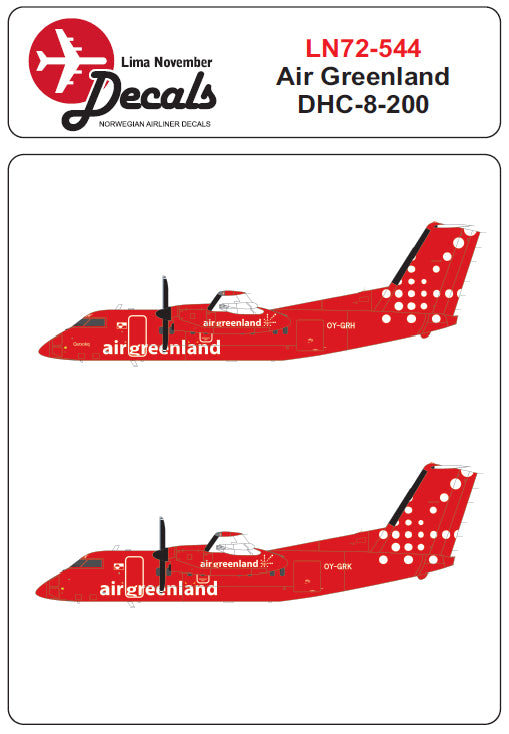 Lima November LN72-544 1:72 Air Greenland de_Havilland_Canada DHC-8-200