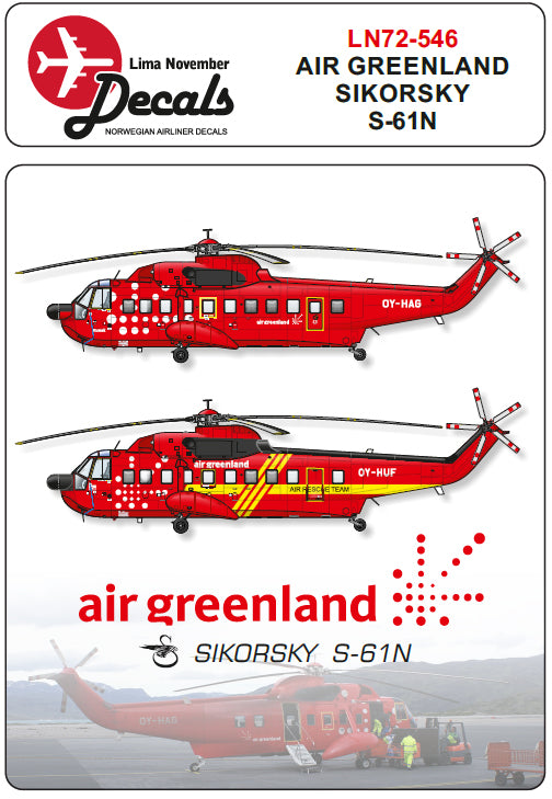 Lima November LN72-546 1:72 Air Greenland Sikorsky S-61N new colour scheme