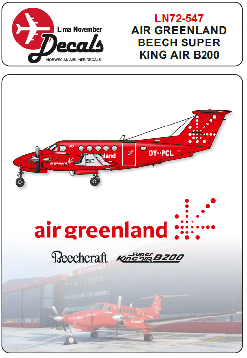 Lima November LN72-547 1:72 Air Greenland Beech 200 new colour scheme