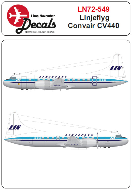 Lima November LN72-549 1:72 Linjeflyg Convair CV-440