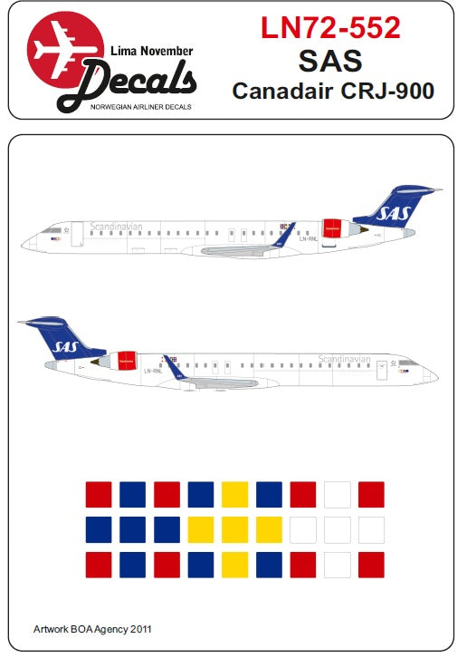 Lima November LN72-552 SAS Bombadier CRJ900 for the new 1:72 kit from BPK.