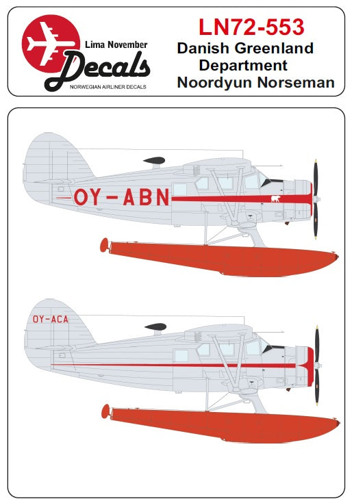 Lima November LN72-553 1:72 Danish Greenland Department Nordyun Norseman masks