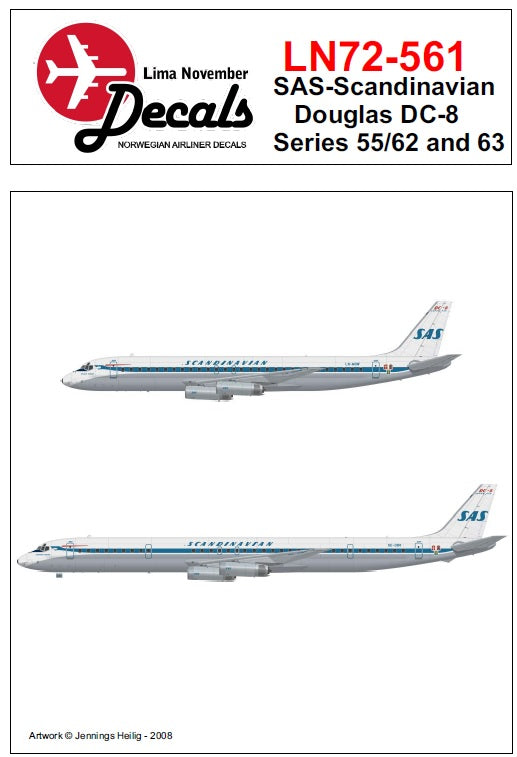Lima November LN72-561 1:72 SAS Douglas DC-8-55/DC-8-62/DC-8-63