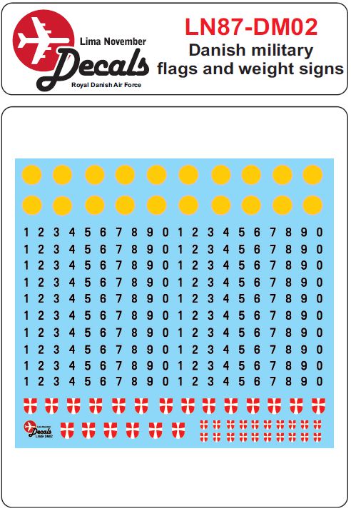 Lima November LN87-DM02 1:87 Danish military flag and weight signs