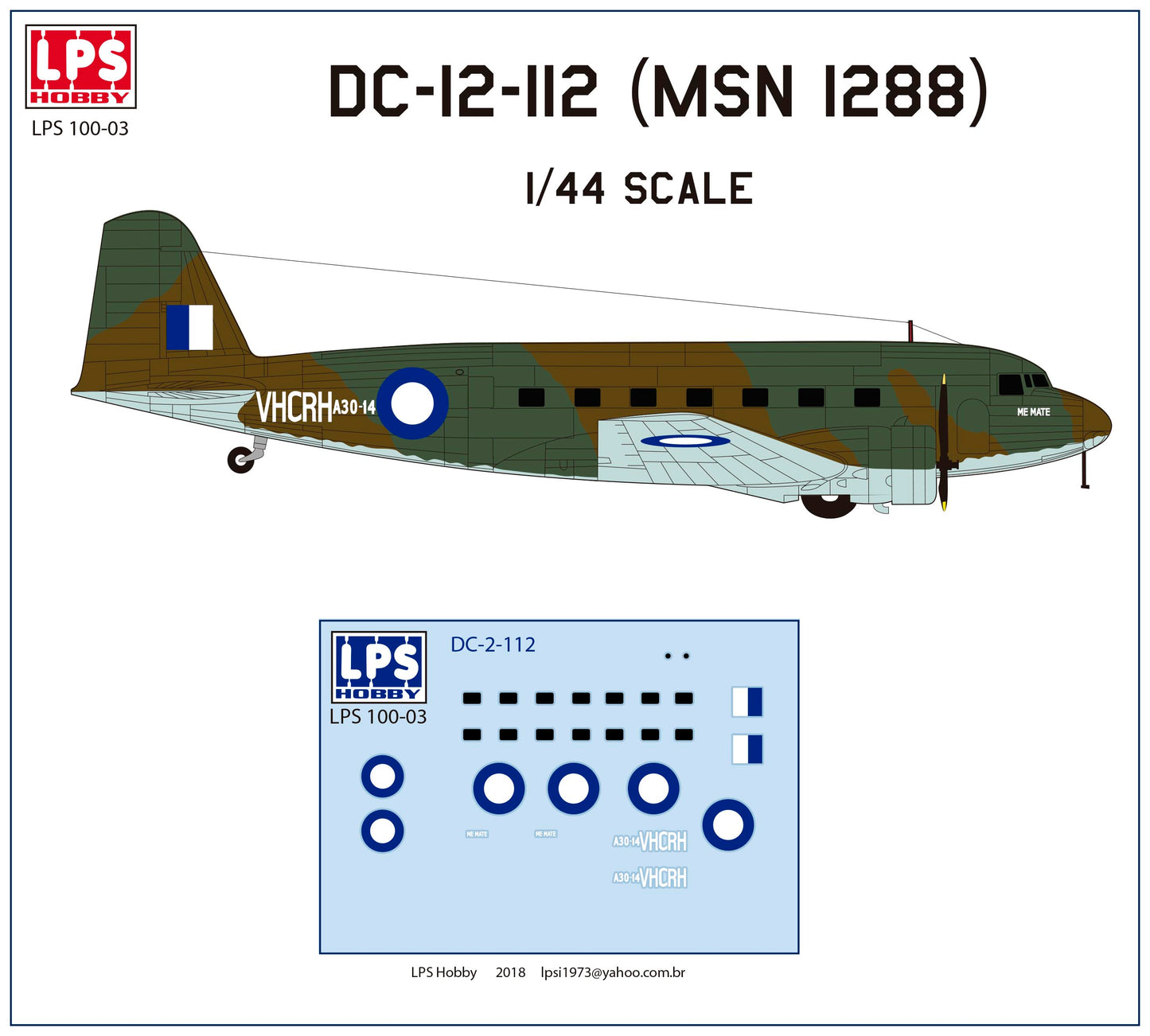 LPS LPM14406 1:144 Douglas DC-2 RAAF