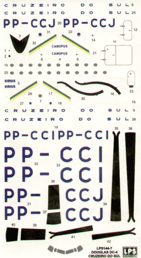 LPS LPS14407 1:144 Douglas DC-4 CRUZERO DO SUL PP-CCI/J