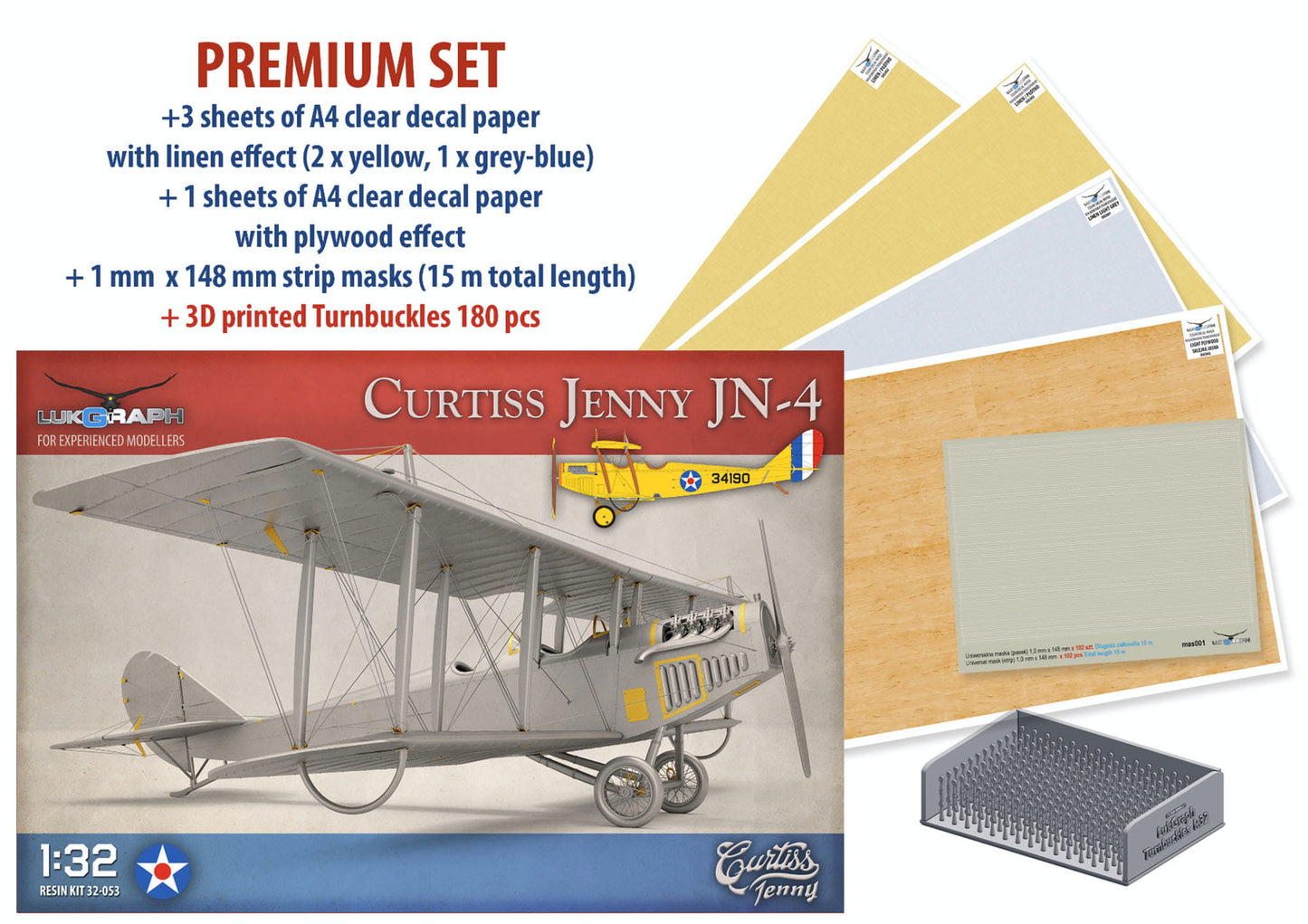 Lukgraph LUK3253PRM 1:32 Curtiss Jenny JN-4 Premium