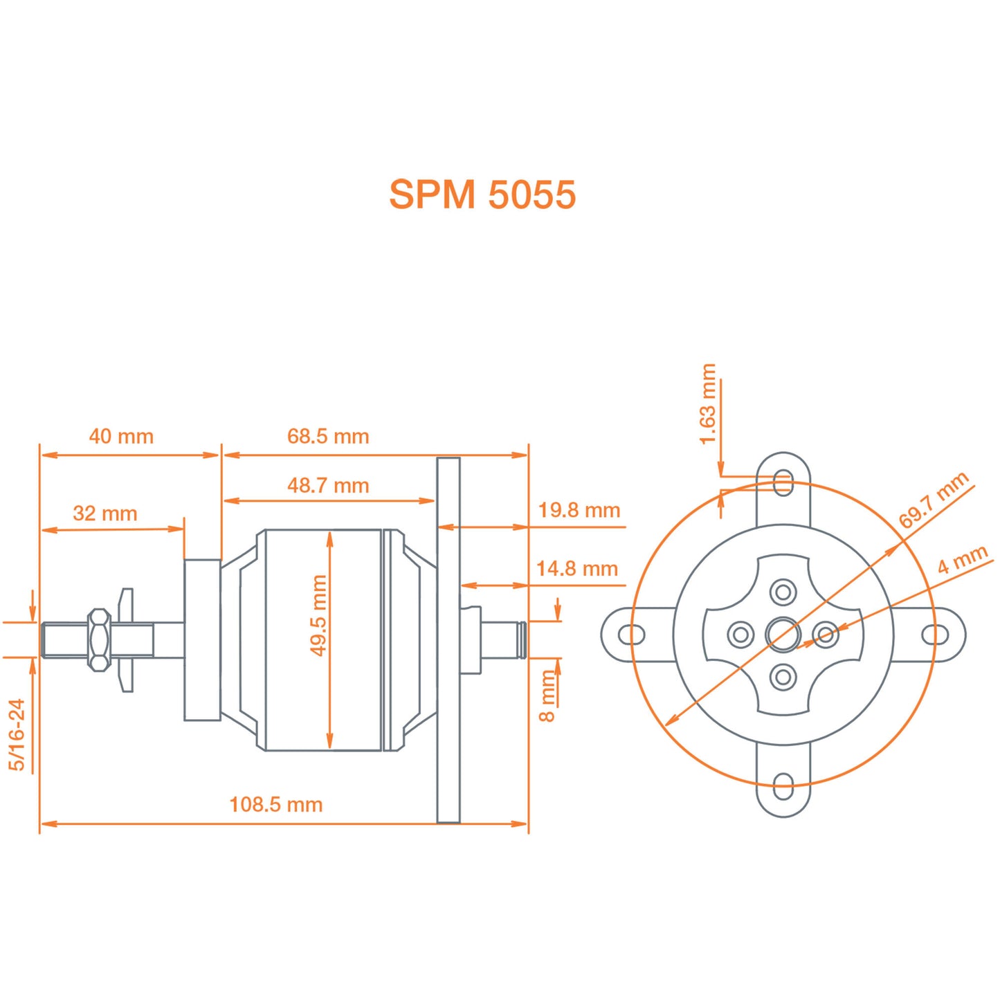 Spektrum Avian 5055-500Kv Brushless Outrunner Motor SPMXAM4740