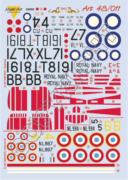 Model Art MA4811 1:48 Royal Navy: de Havilland DH.82a Tiger Moth