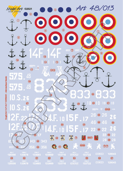 Model Art MA4813 1:48 Aeronautique Navale: Vought AU-1 & FaU-7 CORSAIR