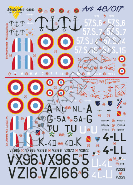 Model Art MA4817 DH Vampire FB.5/Mk.5 French Navy/Air Force 1:48