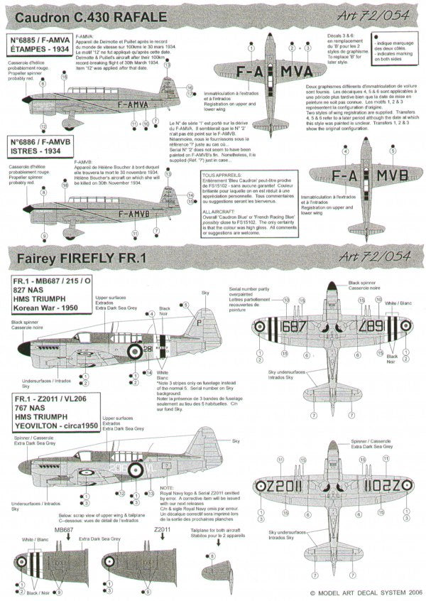 Model Art MA7254 1:72 Fairey Firefly FR.1: