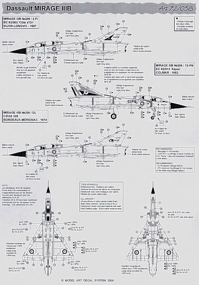 Model Art MA7258 1:72 Armee de l'Air: Dassault_Mirage IIIB