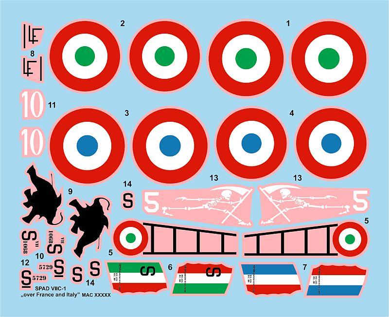 MAC Distribution MAC72051 1:72 Spad S.VII C.1 'Over France and Italy' new decals