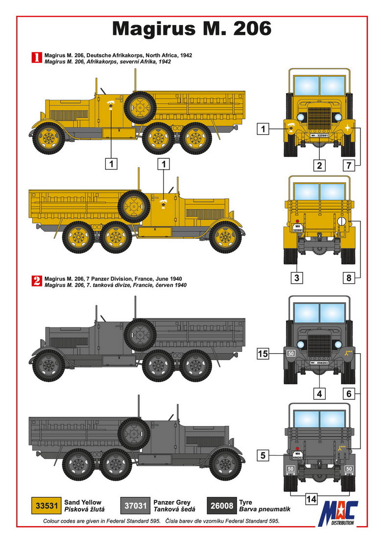 MAC Distribution MAC72140 1:72 Magirus M 206 German Light Truck