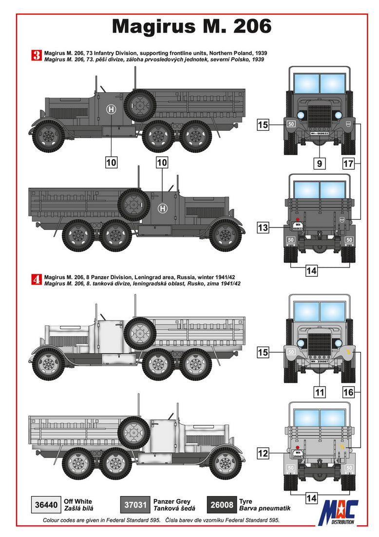 MAC Distribution MAC72140 1:72 Magirus M 206 German Light Truck
